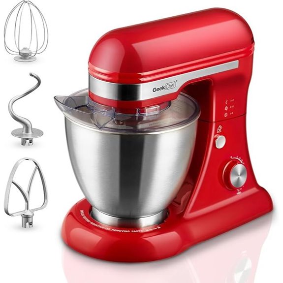 4.8QT Electric Stand Mixer with Stainless Steel Bowl