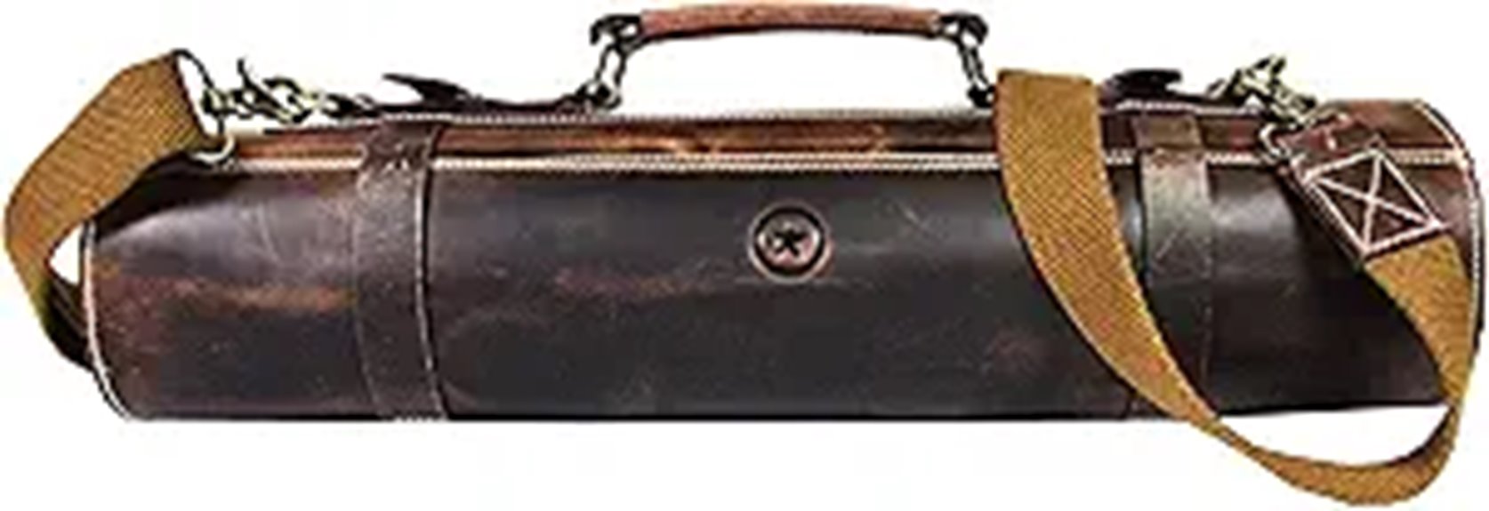 Leather Knife Roll with Adjustable Shoulder Strap