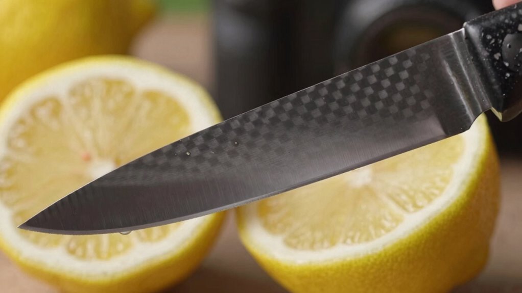 lemon cutting tarnishes steel