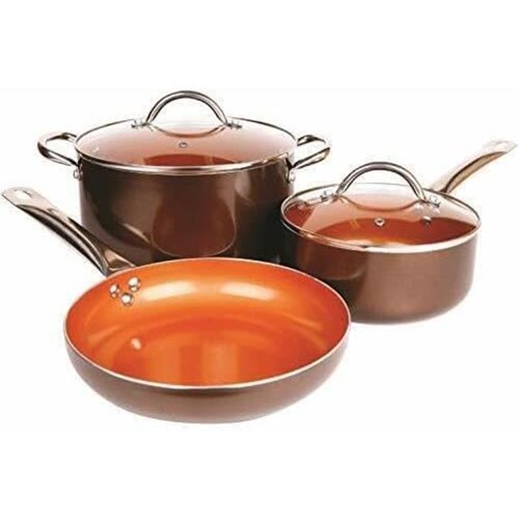 For Copper Cookware Set 5-Piece Luxury Ceramic Induction Non-Stick