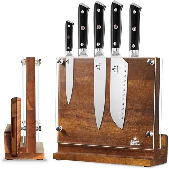 ENOKING Magnetic Knife Block with Acrylic Shield