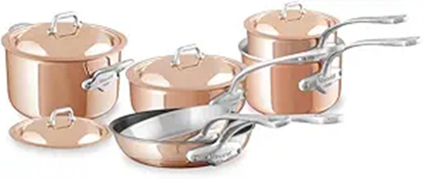 Mauviel M'6 S 10-Piece Copper Cookware Set