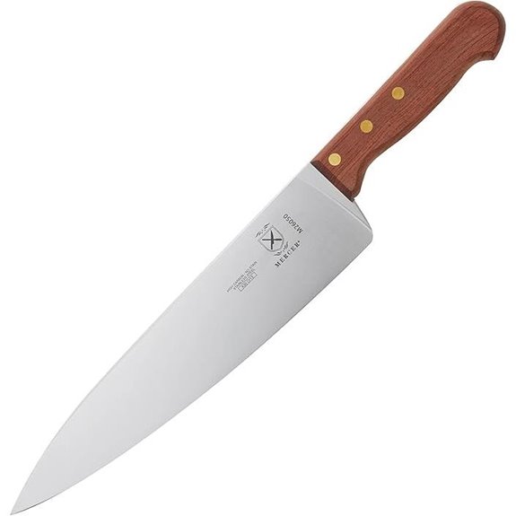 Mercer Culinary Praxis Chef Knife with Rosewood Handle 10 Inch Wood