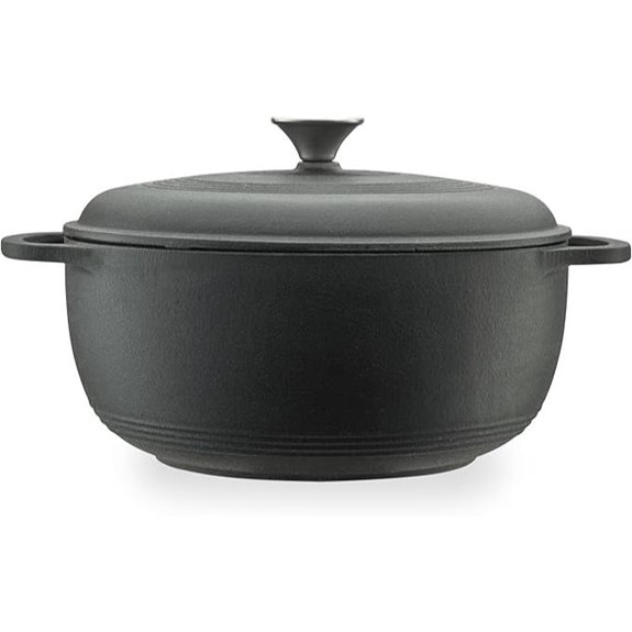 Mercer Culinary Enameled Cast Iron Round Dutch Oven 6 qt. Matte Black