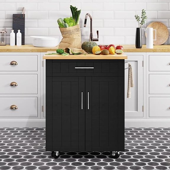 Shintenchi Kitchen Island Cart with Storage and Wheels