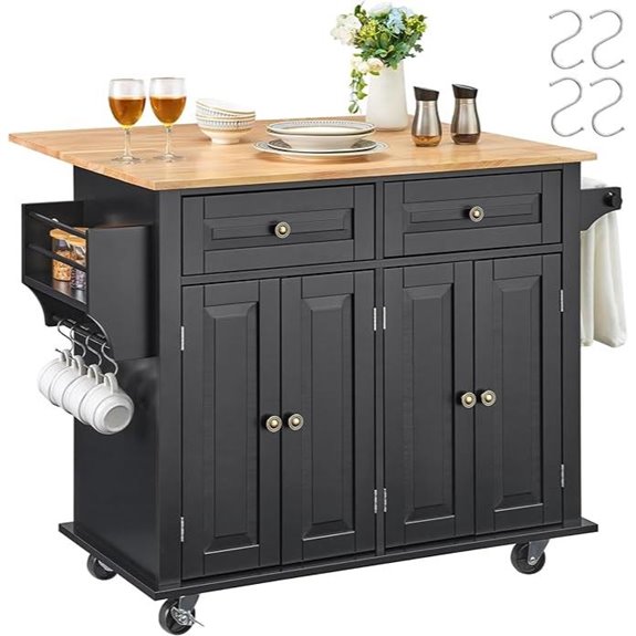 VEVOR Kitchen Island Cart with Storage and Wheels