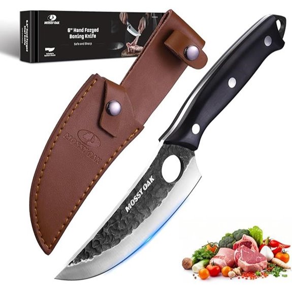 Mossy Oak Chef Knife with Leather Sheath