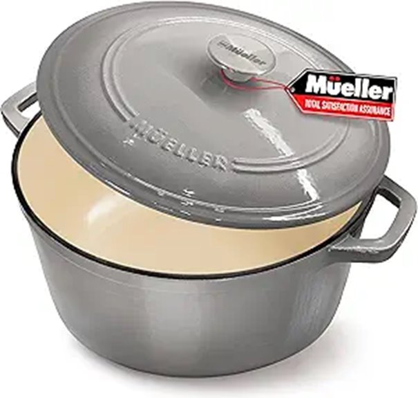 Mueller 6 Qt Cast Iron Dutch Oven with Lid