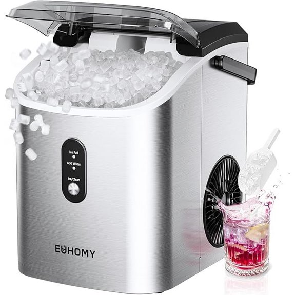EUHOMY Nugget Ice Maker with Handle and Auto-Clean