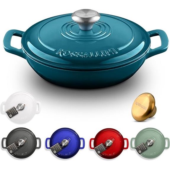 Signature Enameled Cast Iron Braiser 3.5Q Ocean Blue