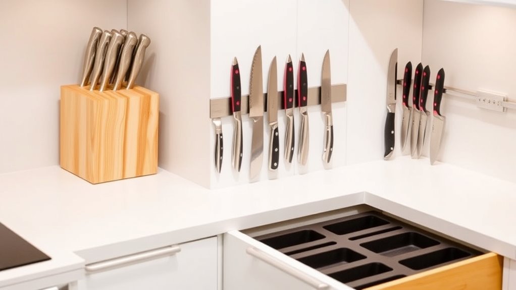 optimized kitchen knife storage