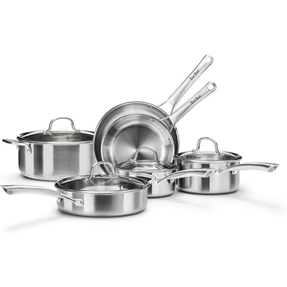 Stainless Steel Cookware Set with PFOA-Free Pots and Pans