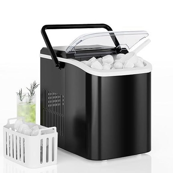 DUMOS Portable Countertop Ice Maker with Handle