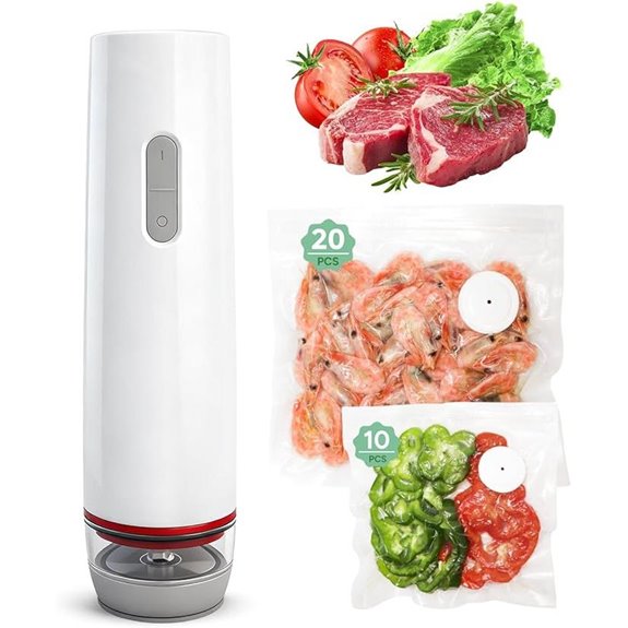 Handheld Rechargeable Food Vacuum Sealer with Reusable Bags