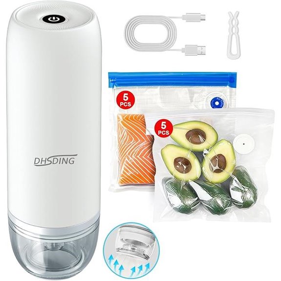Handheld Food Vacuum Sealer with Reusable Bags