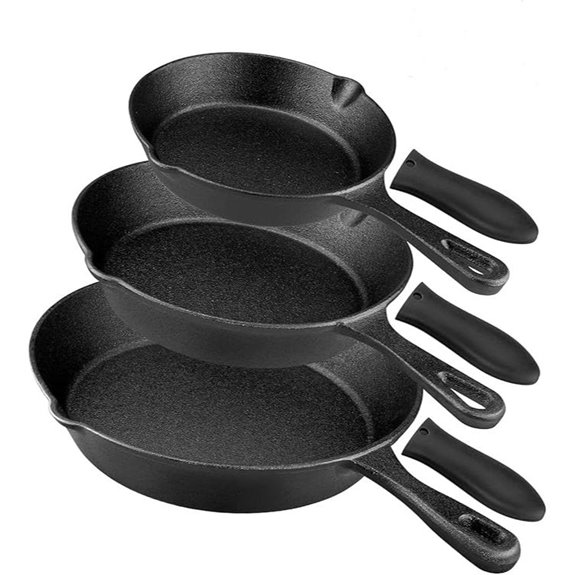 Pre-Seasoned Cast Iron Skillet Set (3-Piece)
