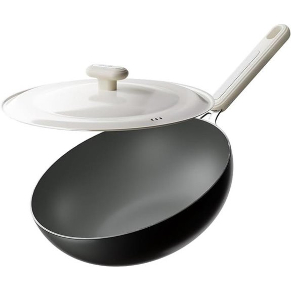 Carbon Steel Wok Pan 11.8 Inch Pre-Seasoned Flat Bottom