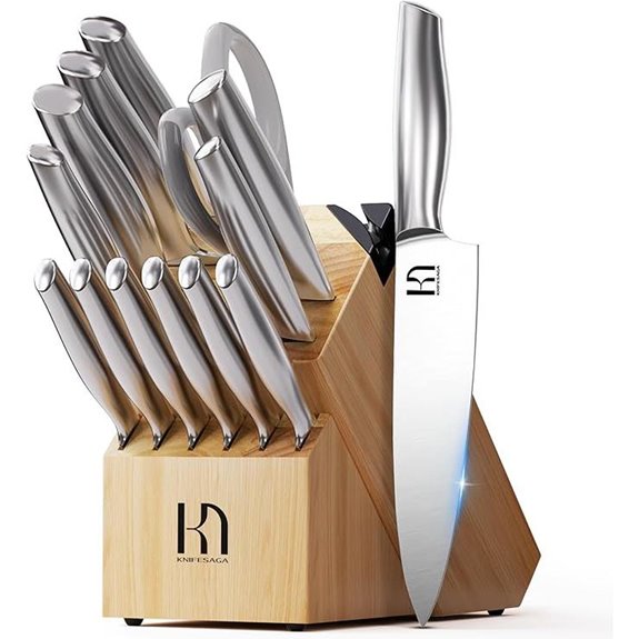 Premium 14-Piece Kitchen Knife Set with Sharpener