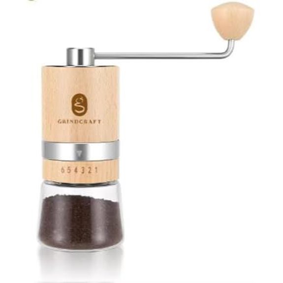 Premium Beechwood Manual Coffee Grinder with Steel Burr