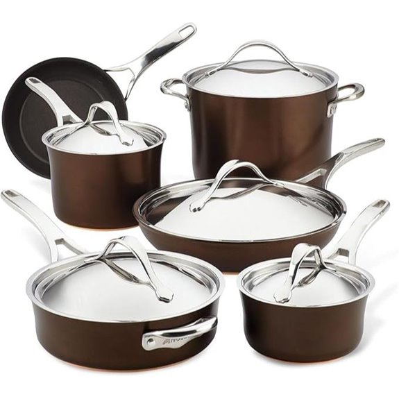 Anolon Nouvelle Copper Nonstick Cookware Set (11 Pieces)