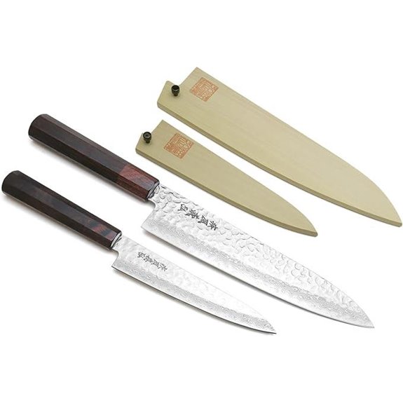 Yoshihiro Damascus Gyuto & Utility Knife Set