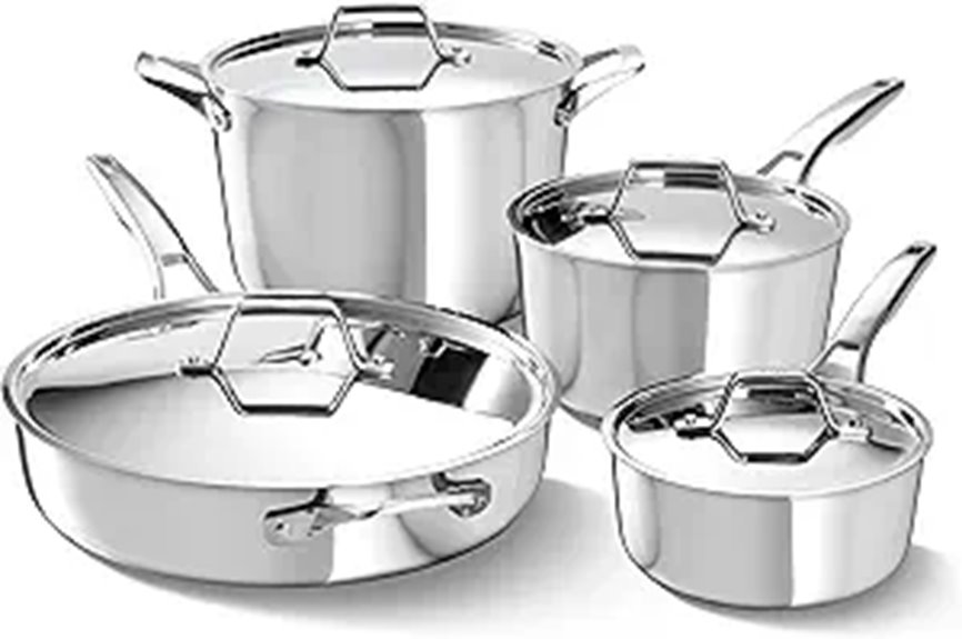 Calphalon Premier 8-Piece Stainless Steel Cookware Set