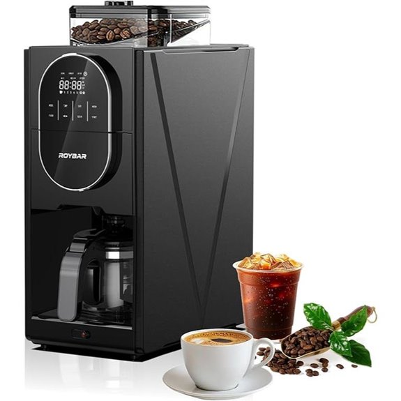 Programmable Coffee Maker with Grinder and Glass Carafe