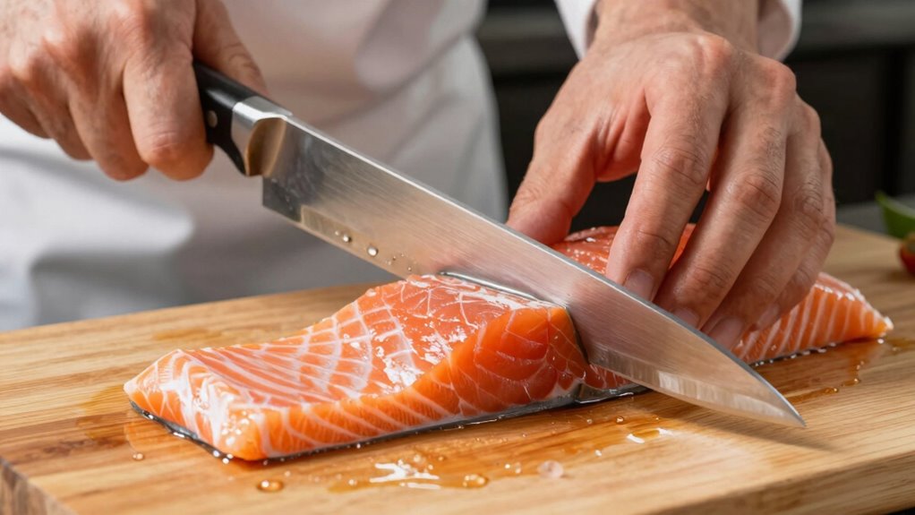 proper seafood slicing technique