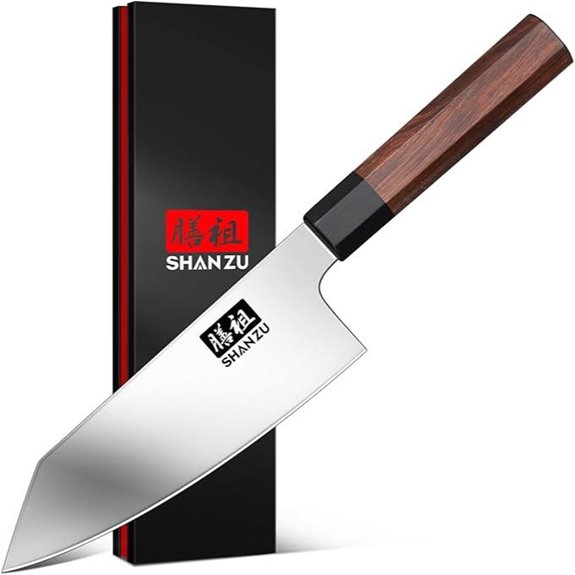 SHAN ZU 6-Inch Chef Knife with Red Handle