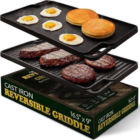 Cast Iron Reversible Grill Set with Mitts and Accessories