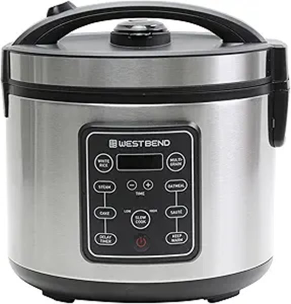 West Bend Rice & Grain Cooker with Presets and Steam Basket