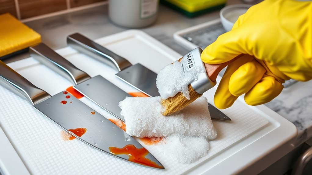sanitize knives thoroughly after use