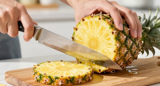 secure precise pineapple cutting