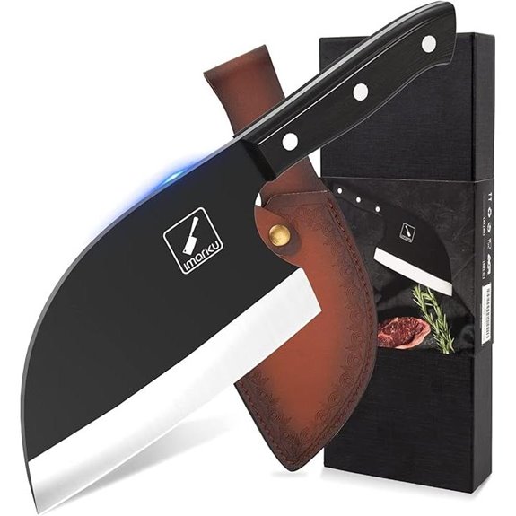 imarku 7 Serbian Chef Knife with Leather Sheath