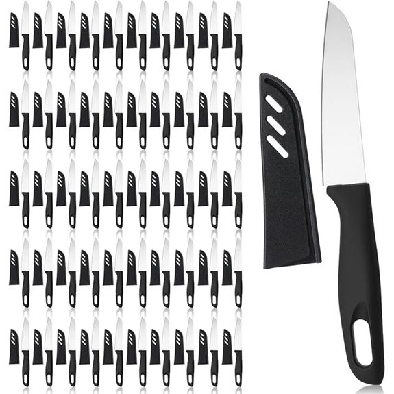 50 Pcs Paring Knives with Covers 7.5-Inch Stainless Steel