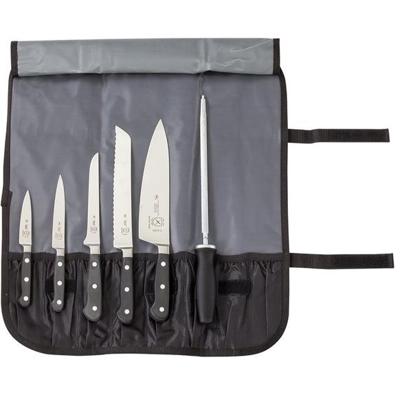 Mercer Culinary 7-Piece Forged Renaissance Knife Set,Black