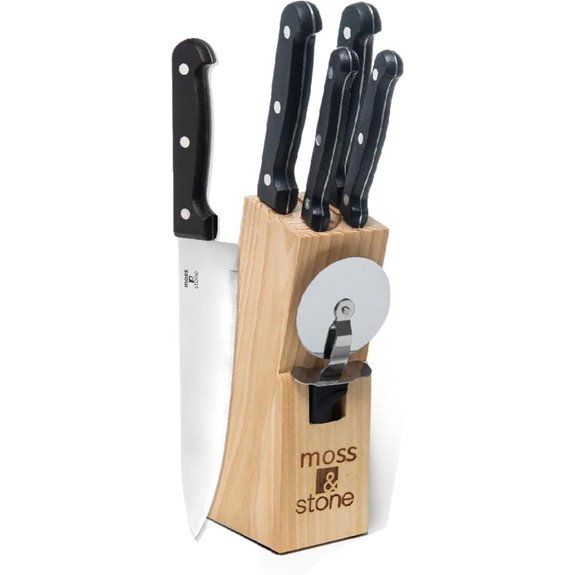 Moss & Stone 7-Piece Kitchen Knife Set with Block