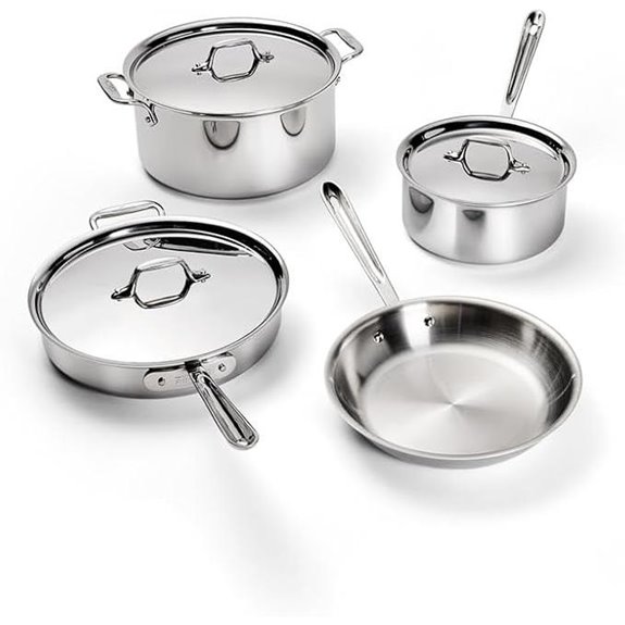 All-Clad D3 7-Piece Stainless Steel Cookware Set