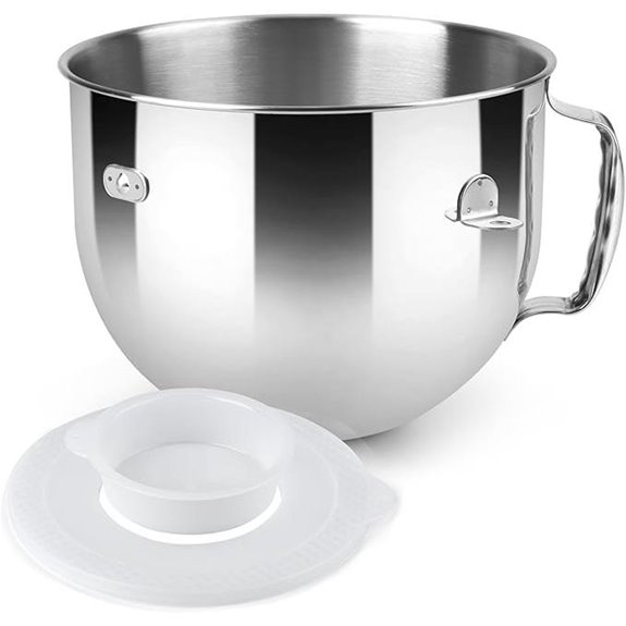 7 QT Stainless Steel Mixer Bowl with Lid