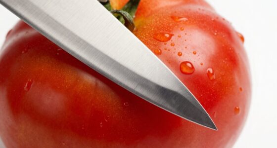 sharp edge slips on tomato