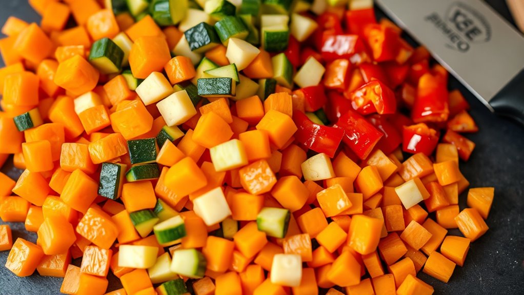 sharp precise vegetable cutting