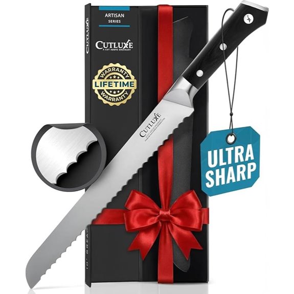 Cutluxe 10 Serrated Bread Knife with Ergonomic Handle