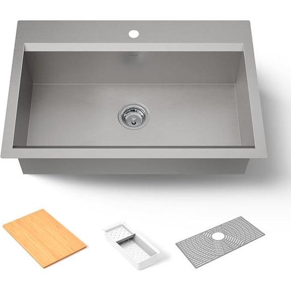 KOHLER Task™ 33 Single-Bowl Workstation Sink