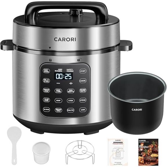 Electric 6 Qt Pressure Cooker with 9 Functions