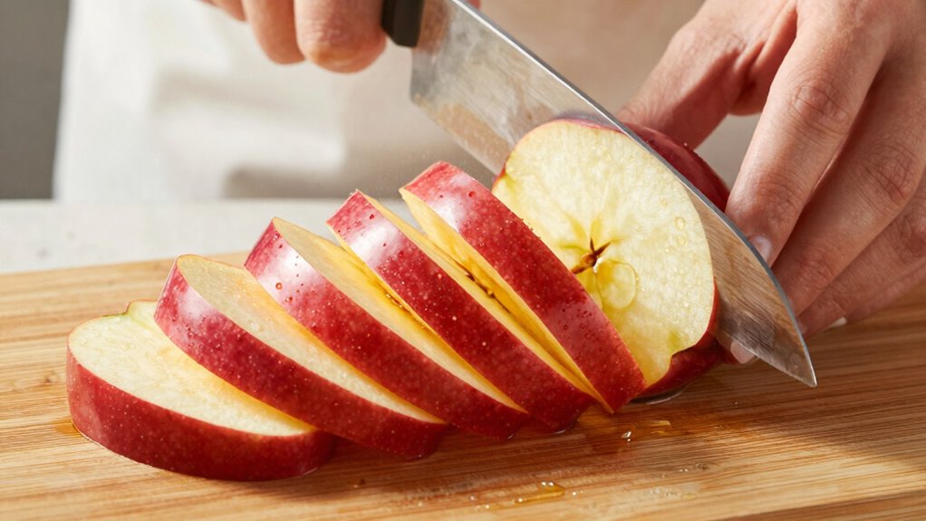 slice apples evenly evenly