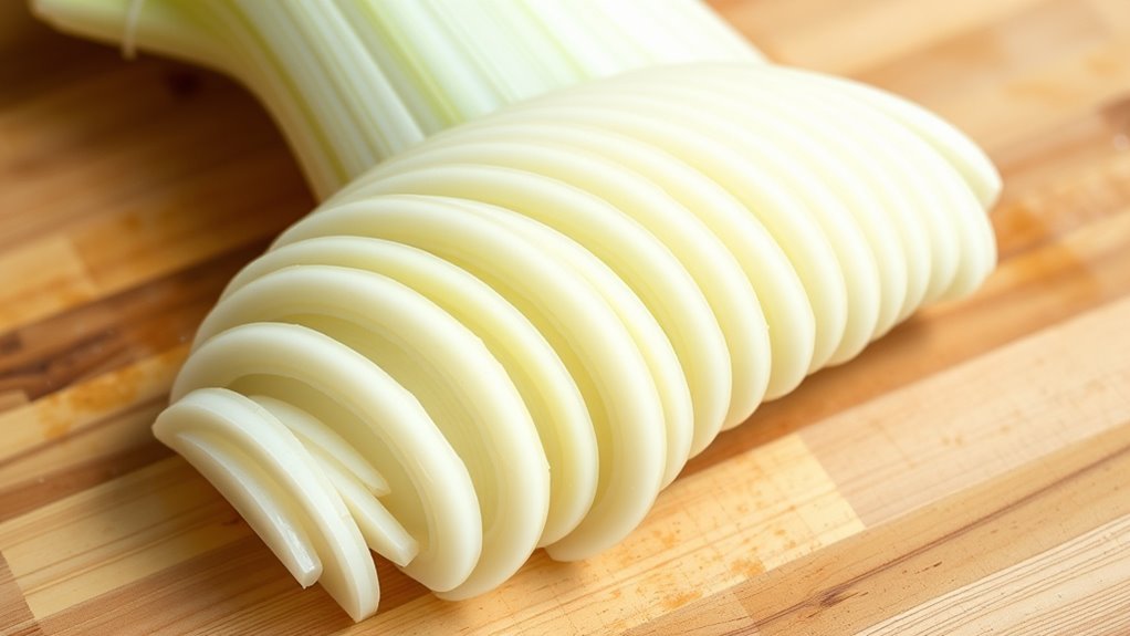 slice fennel evenly carefully
