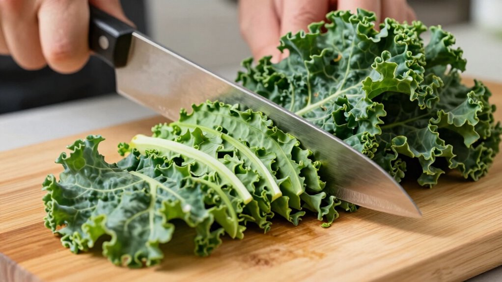 slice kale into ribbons