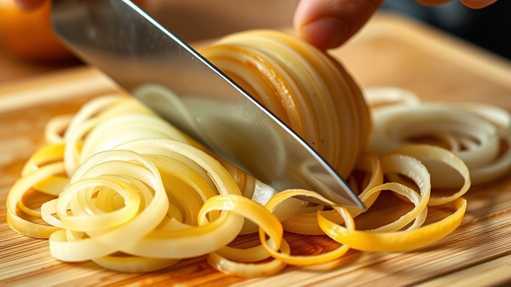 slice onions evenly precisely