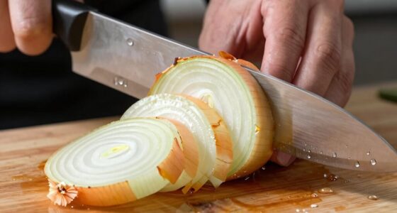 slice onions evenly thin