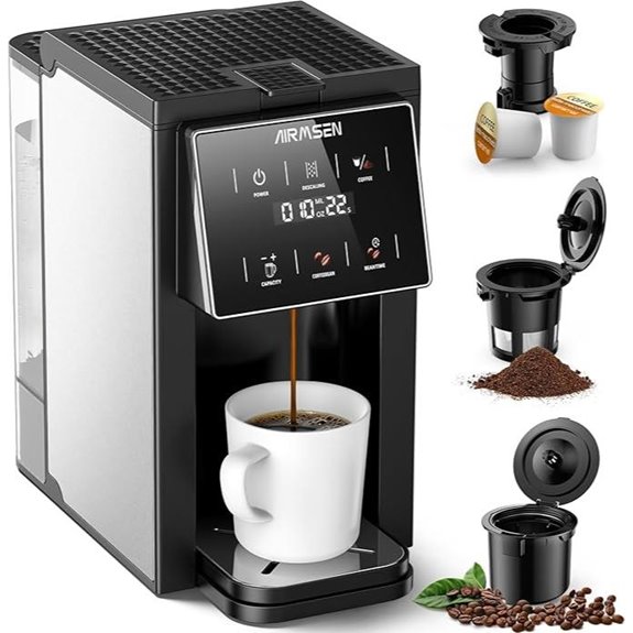 AIRMSEN Coffee Maker with Grinder & Touchscreen